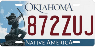 OK license plate 872ZUJ