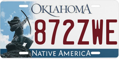 OK license plate 872ZWE