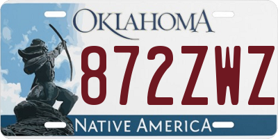 OK license plate 872ZWZ