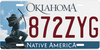 OK license plate 872ZYG