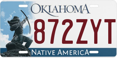 OK license plate 872ZYT