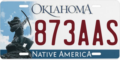 OK license plate 873AAS