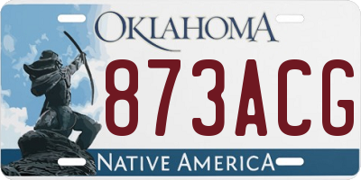 OK license plate 873ACG