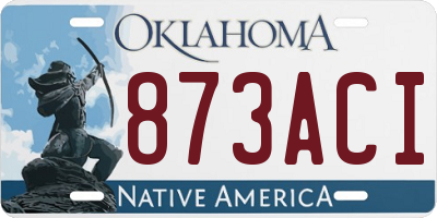 OK license plate 873ACI