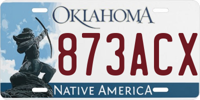OK license plate 873ACX