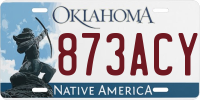 OK license plate 873ACY