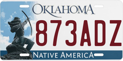 OK license plate 873ADZ