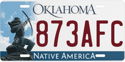 OK license plate 873AFC