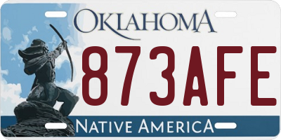 OK license plate 873AFE