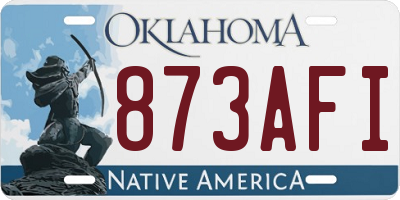 OK license plate 873AFI