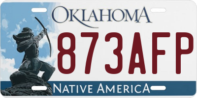 OK license plate 873AFP