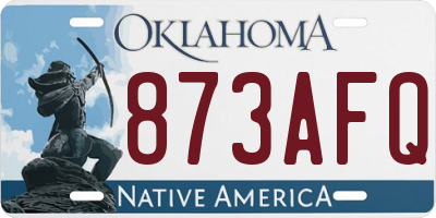 OK license plate 873AFQ