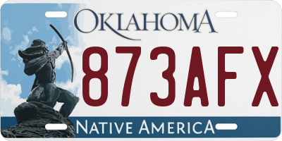 OK license plate 873AFX