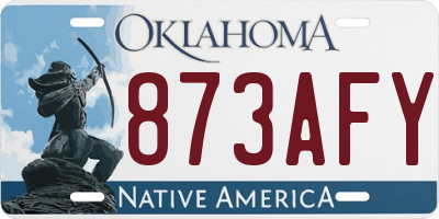 OK license plate 873AFY