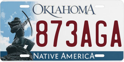 OK license plate 873AGA