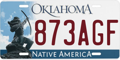 OK license plate 873AGF