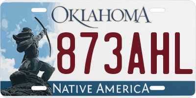 OK license plate 873AHL