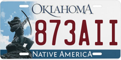 OK license plate 873AII