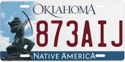 OK license plate 873AIJ