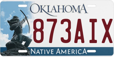 OK license plate 873AIX