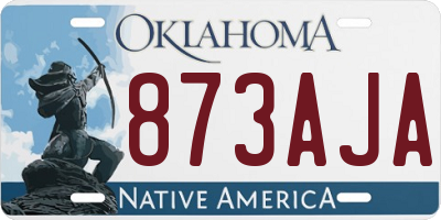 OK license plate 873AJA