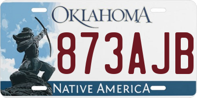 OK license plate 873AJB