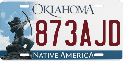 OK license plate 873AJD