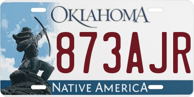 OK license plate 873AJR