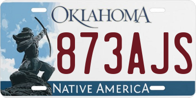 OK license plate 873AJS