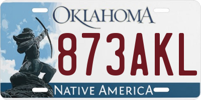 OK license plate 873AKL