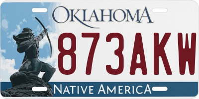 OK license plate 873AKW