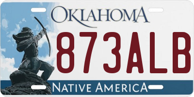OK license plate 873ALB
