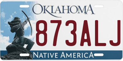 OK license plate 873ALJ