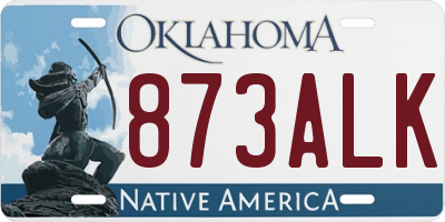 OK license plate 873ALK