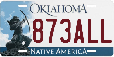 OK license plate 873ALL