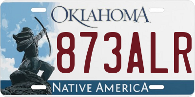 OK license plate 873ALR
