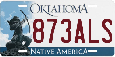 OK license plate 873ALS