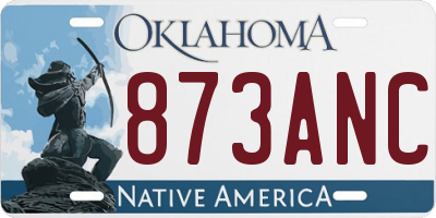 OK license plate 873ANC