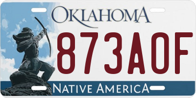 OK license plate 873AOF