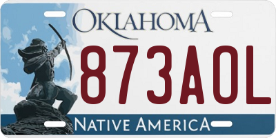 OK license plate 873AOL