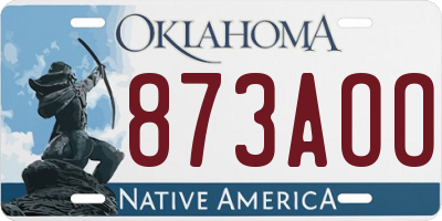 OK license plate 873AOO