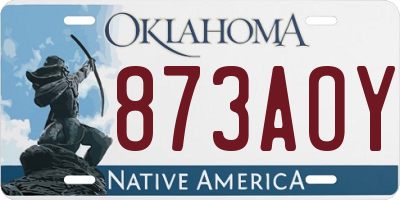 OK license plate 873AOY