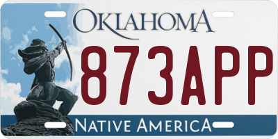 OK license plate 873APP