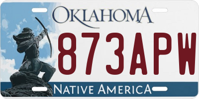 OK license plate 873APW