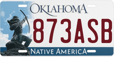OK license plate 873ASB