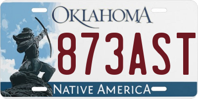 OK license plate 873AST