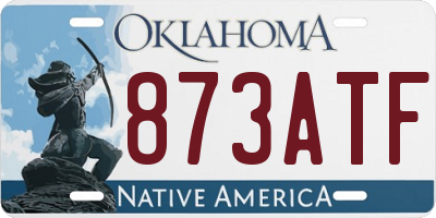 OK license plate 873ATF