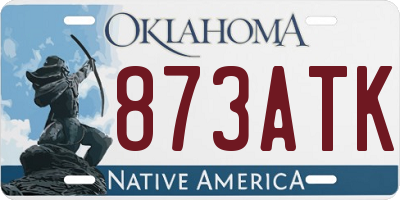 OK license plate 873ATK
