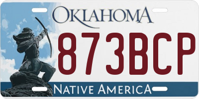 OK license plate 873BCP