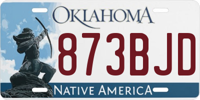 OK license plate 873BJD